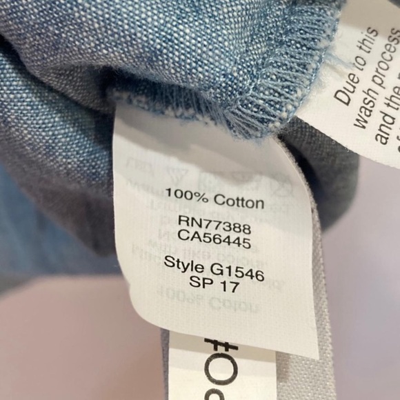 Madewell Chambray Tie-Back Top Medium - Picture 9 of 9